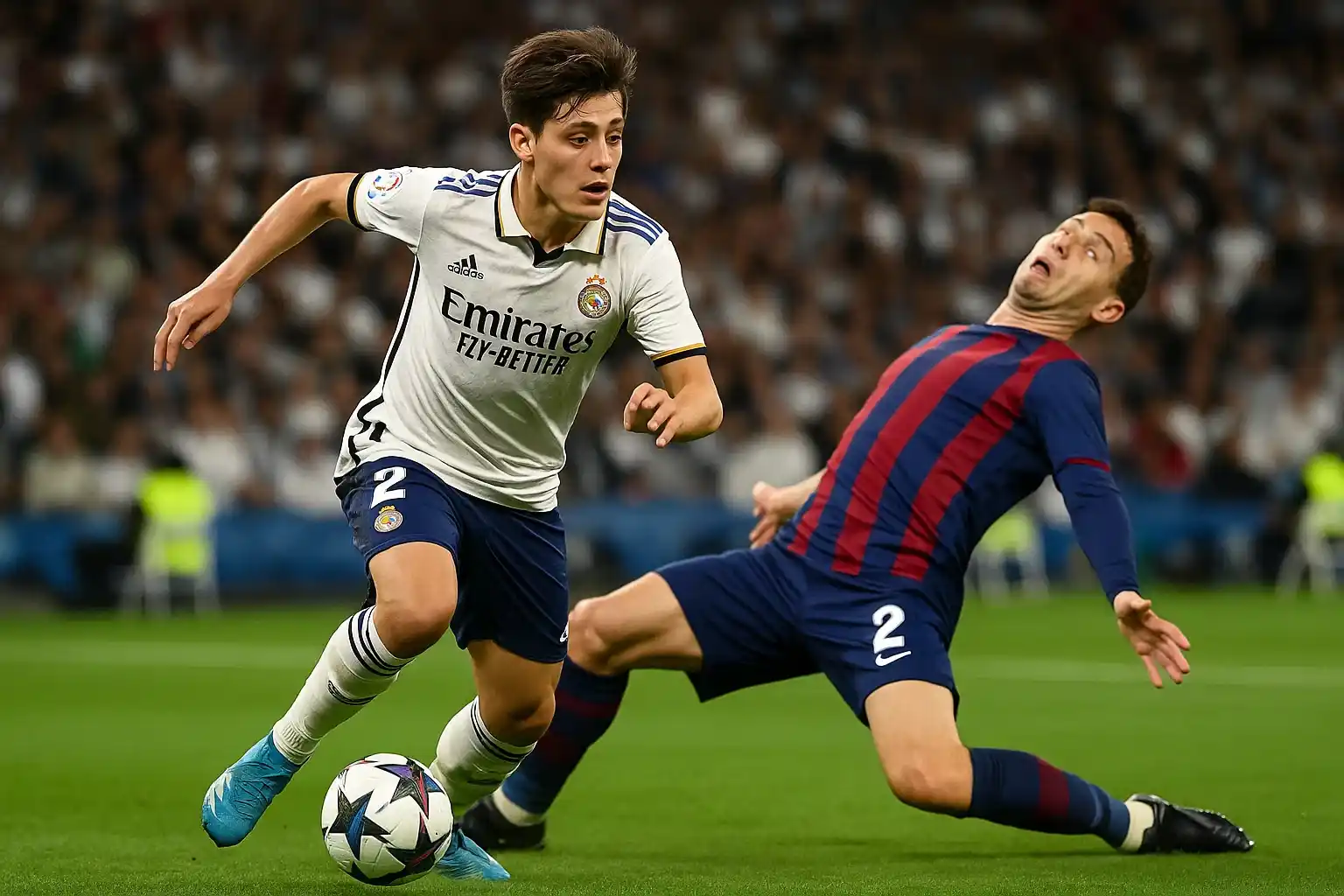 Arda Guler đi bóng kỹ thuật, khiến hậu vệ đối thủ “hoa mắt”